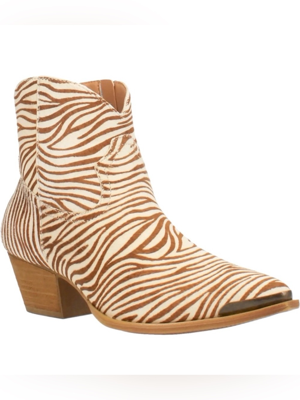 Dingo Wild Western Zebra Calf Hair Ankle Boots size 7